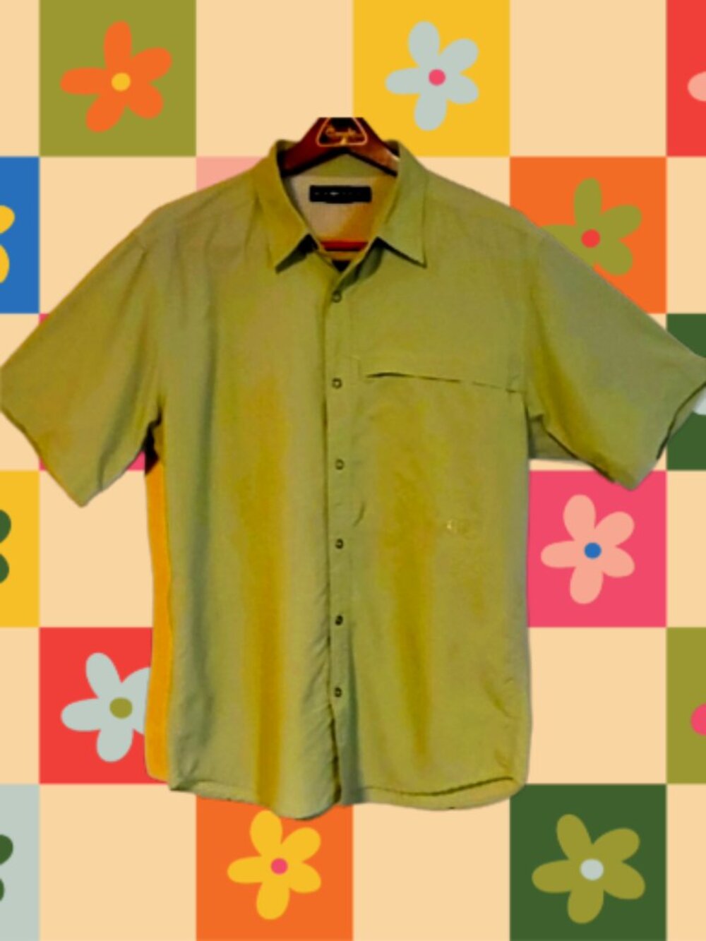 ExOfficio Men's green Vented Button Up Short Sleeve Shirt size L